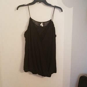 Black tank with lace detail